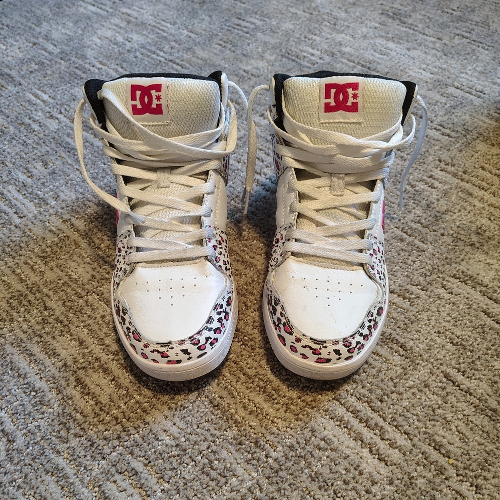 DC High-Top Sneakers with Leopard Print